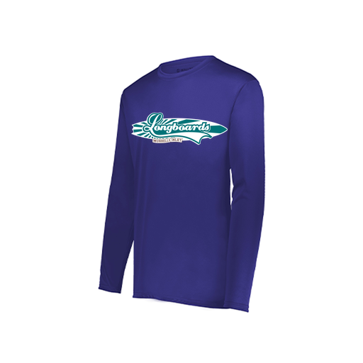 [222822.747.XS-LOGO1] Men's LS Smooth Sport Shirt (Adult XS, Purple, Logo 1)