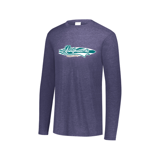 [3075.U22.XS-LOGO1] Decker Men's Tri-Blend T-Shirt - Long Sleeve (Adult XS, Navy, Logo 1)