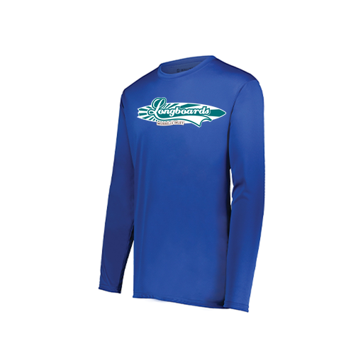 [222823.060.S-LOGO1] Youth LS Smooth Sport Shirt (Youth S, Royal, Logo 1)