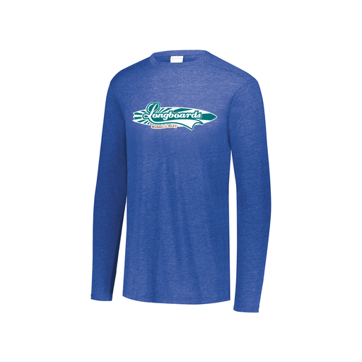[FTLCUBRY-YS-LOGO1] Decker Youth Tri-Blend T-Shirt - Long Sleeve (Youth S, Royal, Logo 1)