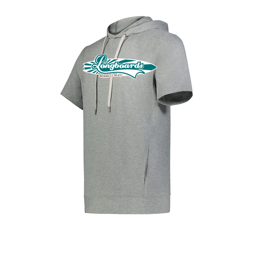 [222605-SIL-YS-LOGO1] YOUTH VENTURA SOFT KNIT SHORT SLEEVE HOODIE (Youth S, Silver, Logo 1)